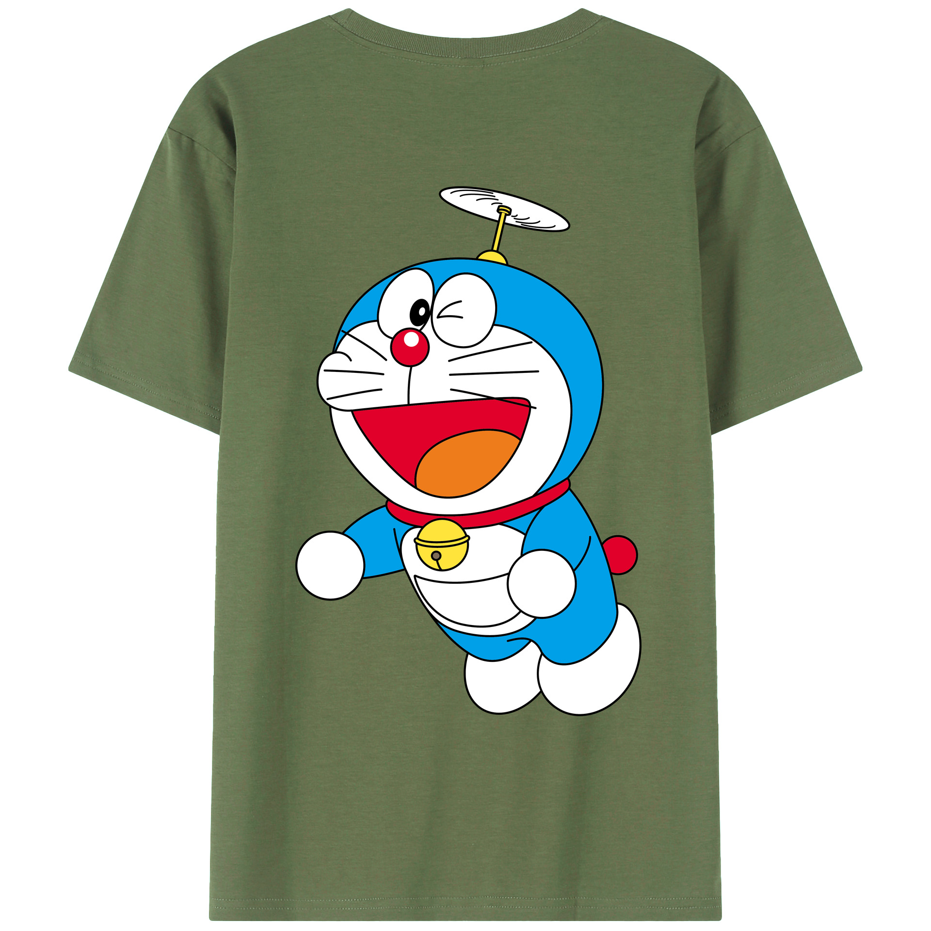（画像用） ドラえもん Doraemon 綿100％ メンズ半袖Tシャツ（バックプリント） 通気性